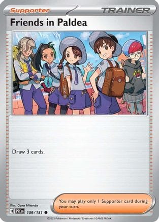 'Pokemon - 'Friends in Paldea 109/131  - Reverse Holofoil SV Prismatic Evolutions - Common