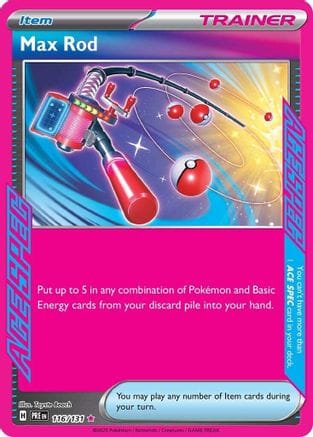 'Pokemon - 'Max Rod 116/131  - Holofoil SV Prismatic Evolutions - ACE SPEC Rare