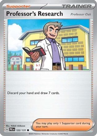 'Pokemon - 'Professor's Research [Professor Oak] 122/131  SV Prismatic Evolutions - Common