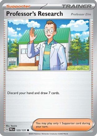 'Pokemon - 'Professor's Research [Professor Elm] 123/131  SV Prismatic Evolutions - Common