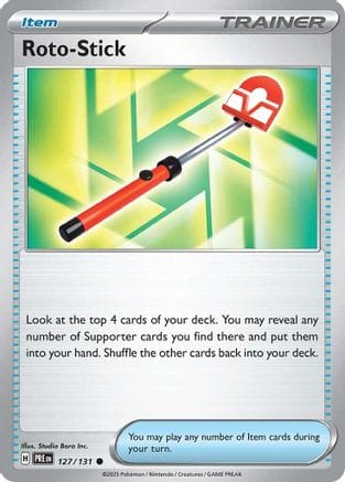 'Pokemon - 'Roto-Stick 127/131  - Reverse Holofoil SV Prismatic Evolutions - Common