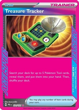 'Pokemon - 'Treasure Tracker 131/131  - Holofoil SV Prismatic Evolutions - ACE SPEC Rare