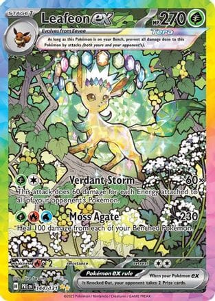 'Pokemon - 'Leafeon ex 144/131  - Holofoil SV Prismatic Evolutions - Special Illustration Rare
