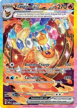 'Pokemon - 'Flareon ex 146/131  - Holofoil SV Prismatic Evolutions - Special Illustration Rare