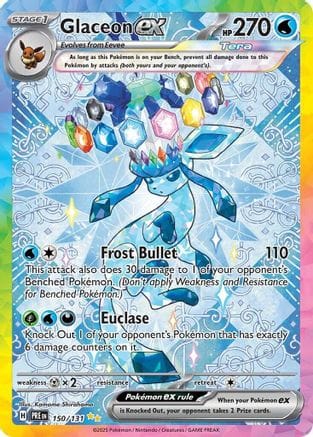 'Pokemon - 'Glaceon ex 150/131  - Holofoil SV Prismatic Evolutions - Special Illustration Rare
