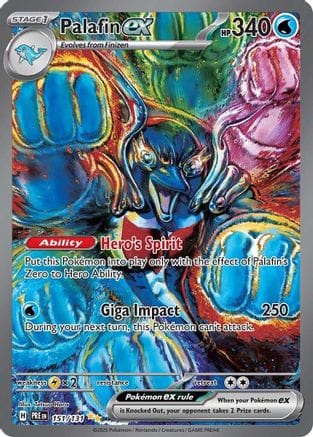 'Pokemon - 'Palafin ex 151/131  - Holofoil SV Prismatic Evolutions - Special Illustration Rare