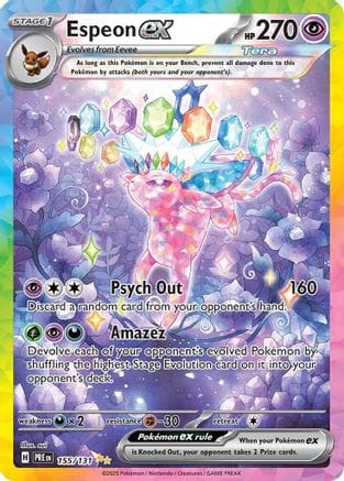 'Pokemon - 'Espeon ex 155/131  - Holofoil SV Prismatic Evolutions - Special Illustration Rare