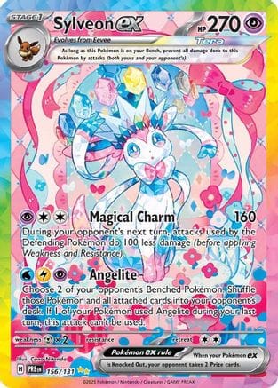 'Pokemon - 'Sylveon ex 156/131  - Holofoil SV Prismatic Evolutions - Special Illustration Rare