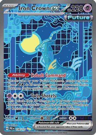 'Pokemon - 'Iron Crown ex 158/131  - Holofoil SV Prismatic Evolutions - Special Illustration Rare