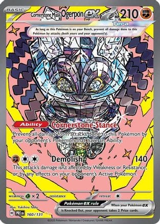 'Pokemon - 'Cornerstone Mask Ogerpon ex 160/131  - Holofoil SV Prismatic Evolutions - Special Illustration Rare