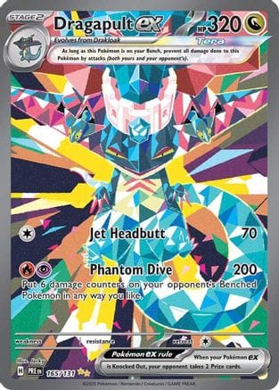 'Pokemon - 'Dragapult ex 165/131  - Holofoil SV Prismatic Evolutions - Special Illustration Rare