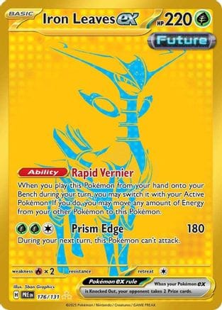 'Pokemon - 'Iron Leaves ex 176/131  - Holofoil SV Prismatic Evolutions - Hyper Rare