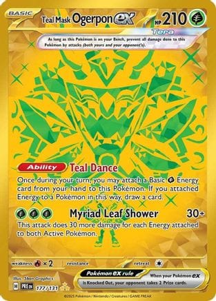 'Pokemon - 'Teal Mask Ogerpon ex 177/131  - Holofoil SV Prismatic Evolutions - Hyper Rare