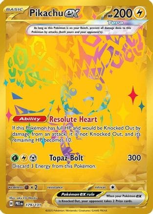 'Pokemon - 'Pikachu ex 179/131  - Holofoil SV Prismatic Evolutions - Hyper Rare