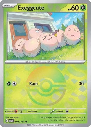 'Pokemon - 'Exeggcute (Poke Ball Pattern) 001/131  - Holofoil SV Prismatic Evolutions - Common