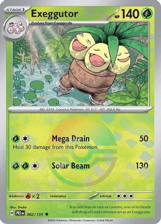 'Pokemon - 'Exeggutor (Poke Ball Pattern) 002/131  - Holofoil SV Prismatic Evolutions - Uncommon