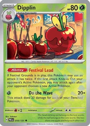 'Pokemon - 'Dipplin (Poke Ball Pattern) 010/131  - Holofoil SV Prismatic Evolutions - Uncommon