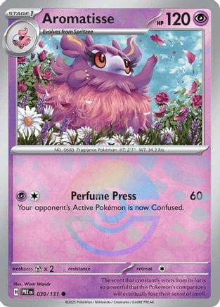 'Pokemon - 'Aromatisse (Poke Ball Pattern) 039/131  - Holofoil SV Prismatic Evolutions - Common