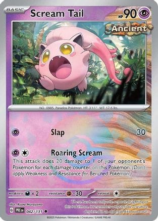 'Pokemon - 'Scream Tail (Poke Ball Pattern) 042/131  - Holofoil SV Prismatic Evolutions - Uncommon