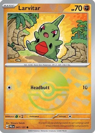 'Pokemon - 'Larvitar (Poke Ball Pattern) 047/131  - Holofoil SV Prismatic Evolutions - Common