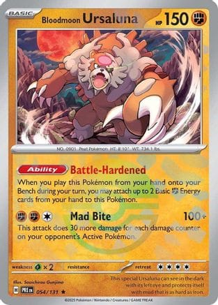 'Pokemon - 'Bloodmoon Ursaluna (Poke Ball Pattern) 054/131  - Holofoil SV Prismatic Evolutions - Rare