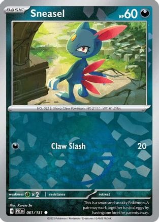 'Pokemon - 'Sneasel (Poke Ball Pattern) 061/131  - Holofoil SV Prismatic Evolutions - Common
