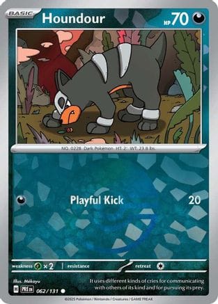 'Pokemon - 'Houndour (Poke Ball Pattern) 062/131  - Holofoil SV Prismatic Evolutions - Common