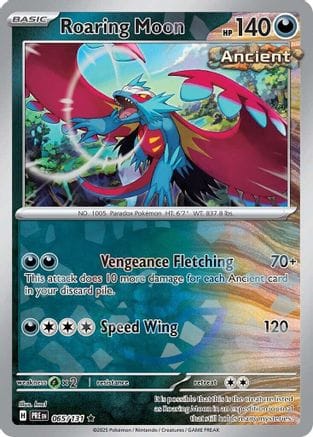 'Pokemon - 'Roaring Moon (Poke Ball Pattern) 065/131  - Holofoil SV Prismatic Evolutions - Rare