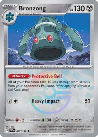 'Pokemon - 'Bronzong (Poke Ball Pattern) 067/131  - Holofoil SV Prismatic Evolutions - Uncommon