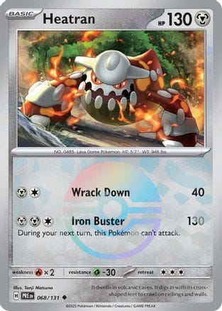 'Pokemon - 'Heatran (Poke Ball Pattern) 068/131  - Holofoil SV Prismatic Evolutions - Uncommon