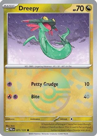 'Pokemon - 'Dreepy (Poke Ball Pattern) 071/131  - Holofoil SV Prismatic Evolutions - Common
