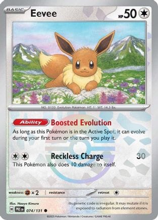 'Pokemon - 'Eevee (Poke Ball Pattern) 074/131  - Holofoil SV Prismatic Evolutions - Common