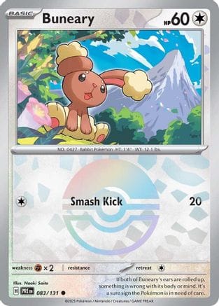 'Pokemon - 'Buneary (Poke Ball Pattern) 083/131  - Holofoil SV Prismatic Evolutions - Common