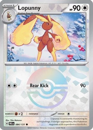 'Pokemon - 'Lopunny (Poke Ball Pattern) 084/131  - Holofoil SV Prismatic Evolutions - Common