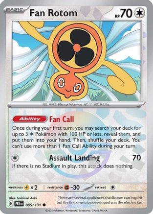 'Pokemon - 'Fan Rotom (Poke Ball Pattern) 085/131  - Holofoil SV Prismatic Evolutions - Common