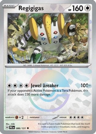 'Pokemon - 'Regigigas (Poke Ball Pattern) 086/131  - Holofoil SV Prismatic Evolutions - Uncommon