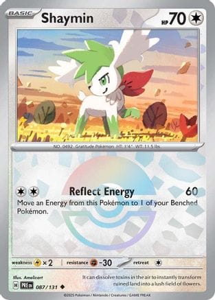 'Pokemon - 'Shaymin (Poke Ball Pattern) 087/131  - Holofoil SV Prismatic Evolutions - Uncommon
