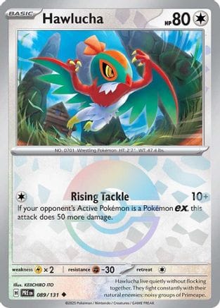 'Pokemon - 'Hawlucha (Poke Ball Pattern) 089/131  - Holofoil SV Prismatic Evolutions - Uncommon