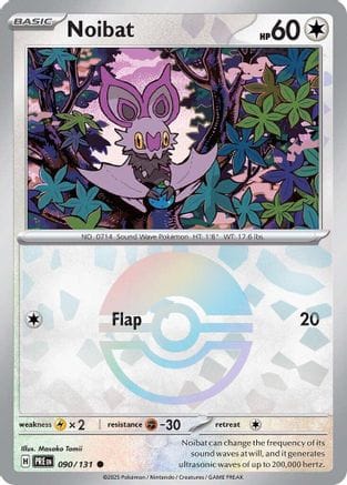 'Pokemon - 'Noibat (Poke Ball Pattern) 090/131  - Holofoil SV Prismatic Evolutions - Common