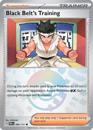 'Pokemon - 'Black Belt's Training 096/131  - Holofoil SV Prismatic Evolutions - Common