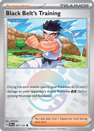 'Pokemon - 'Black Belt's Training 097/131  - Holofoil SV Prismatic Evolutions - Common