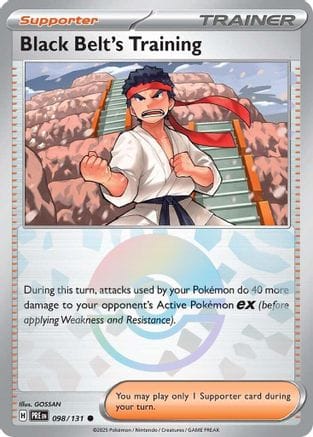 'Pokemon - 'Black Belt's Training 098/131  - Holofoil SV Prismatic Evolutions - Common
