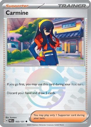 'Pokemon - 'Carmine (Poke Ball Pattern) 103/131  - Holofoil SV Prismatic Evolutions - Uncommon