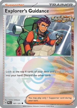 'Pokemon - 'Explorer's Guidance (Poke Ball Pattern) 107/131  - Holofoil SV Prismatic Evolutions - Uncommon