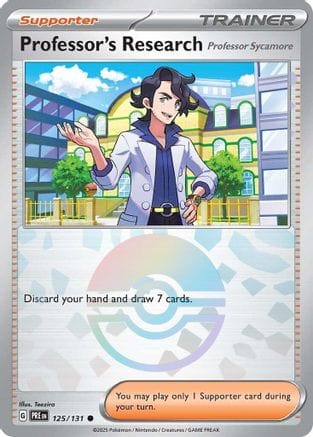 'Pokemon - 'Professor's Research [Professor Sycamore] (Poke Ball Pattern) 125/131  - Holofoil SV Prismatic Evolutions - Common