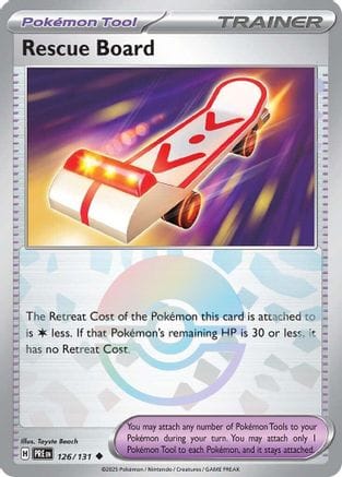'Pokemon - 'Rescue Board (Poke Ball Pattern) 126/131  - Holofoil SV Prismatic Evolutions - Uncommon
