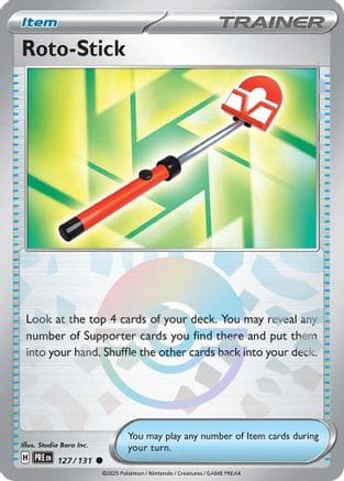 'Pokemon - 'Roto-Stick (Poke Ball Pattern) 127/131  - Holofoil SV Prismatic Evolutions - Common