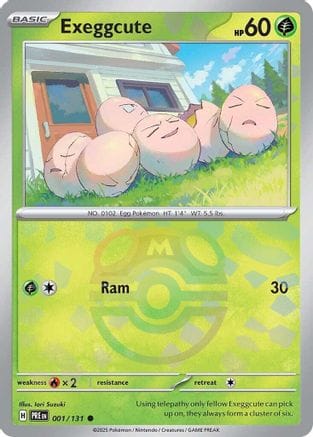 'Pokemon - 'Exeggcute (Master Ball Pattern) 001/131  - Holofoil SV Prismatic Evolutions - Common