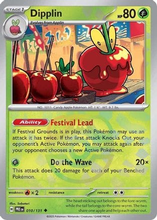 'Pokemon - 'Dipplin (Master Ball Pattern) 010/131  - Holofoil SV Prismatic Evolutions - Uncommon
