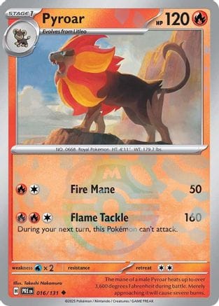 'Pokemon - 'Pyroar (Master Ball Pattern) 016/131  - Holofoil SV Prismatic Evolutions - Uncommon